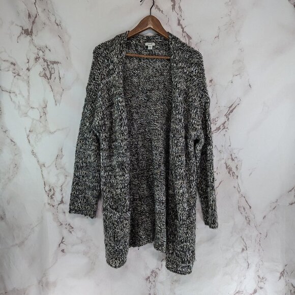 J Jill Cardigan Womens Medium Gray Midi Long Duster Button Sweater Wool Alpaca - Picture 1 of 11